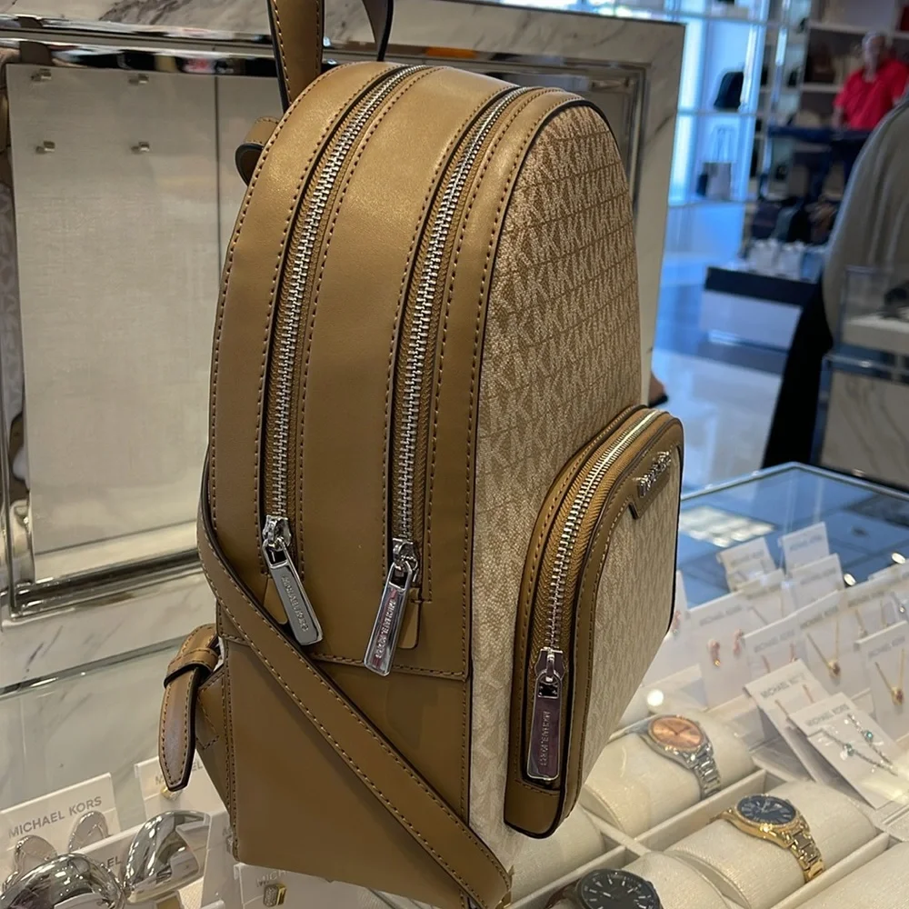 MICHAEL KORS Jaycee Medium Ombré Signature Logo Backpack Husk NWT